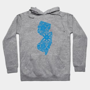 Blue New Jersey State Gift Mandala Yoga NJ Art Hoodie